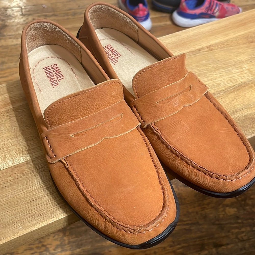 Samuel Hubbard Slip-On Tan Leather 8 M “Free Spirit for Him” Loafers